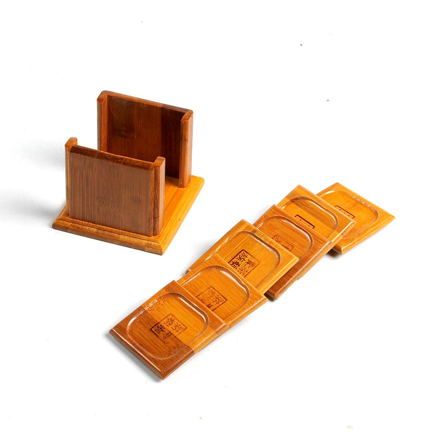 Bamboo Cup Coaster set, 6 pcs