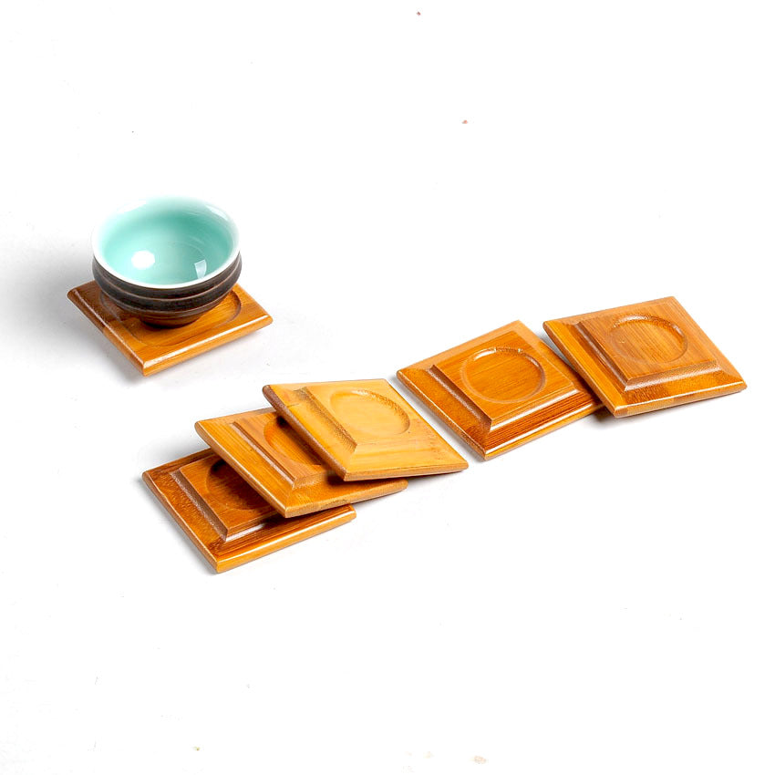 Bamboo Cup Coaster set, 6 pcs