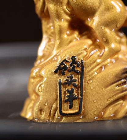 Golden Goat Changing Color Tea Pet, 8,5 cm