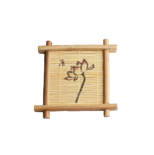Bamboo Tea Cup Coaster with print