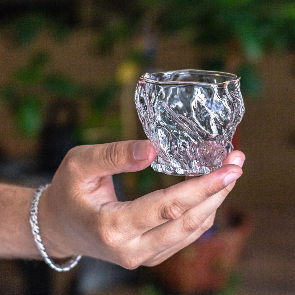 Crumpled Glass Tea Cup, 135 ml