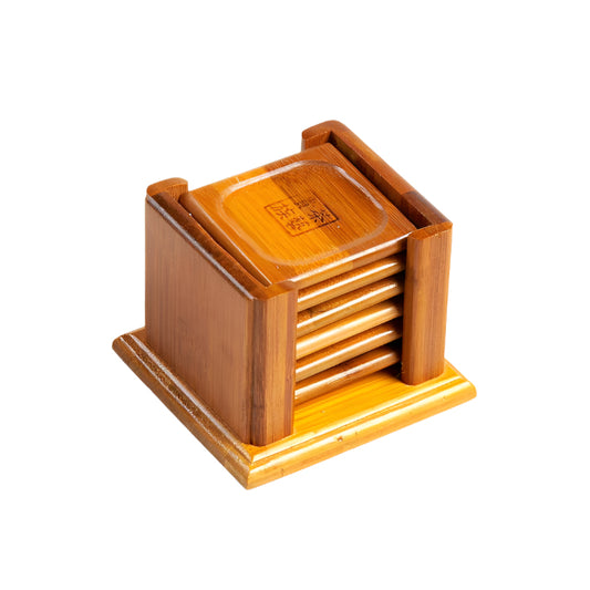 Bamboo Cup Coaster set, 6 pcs