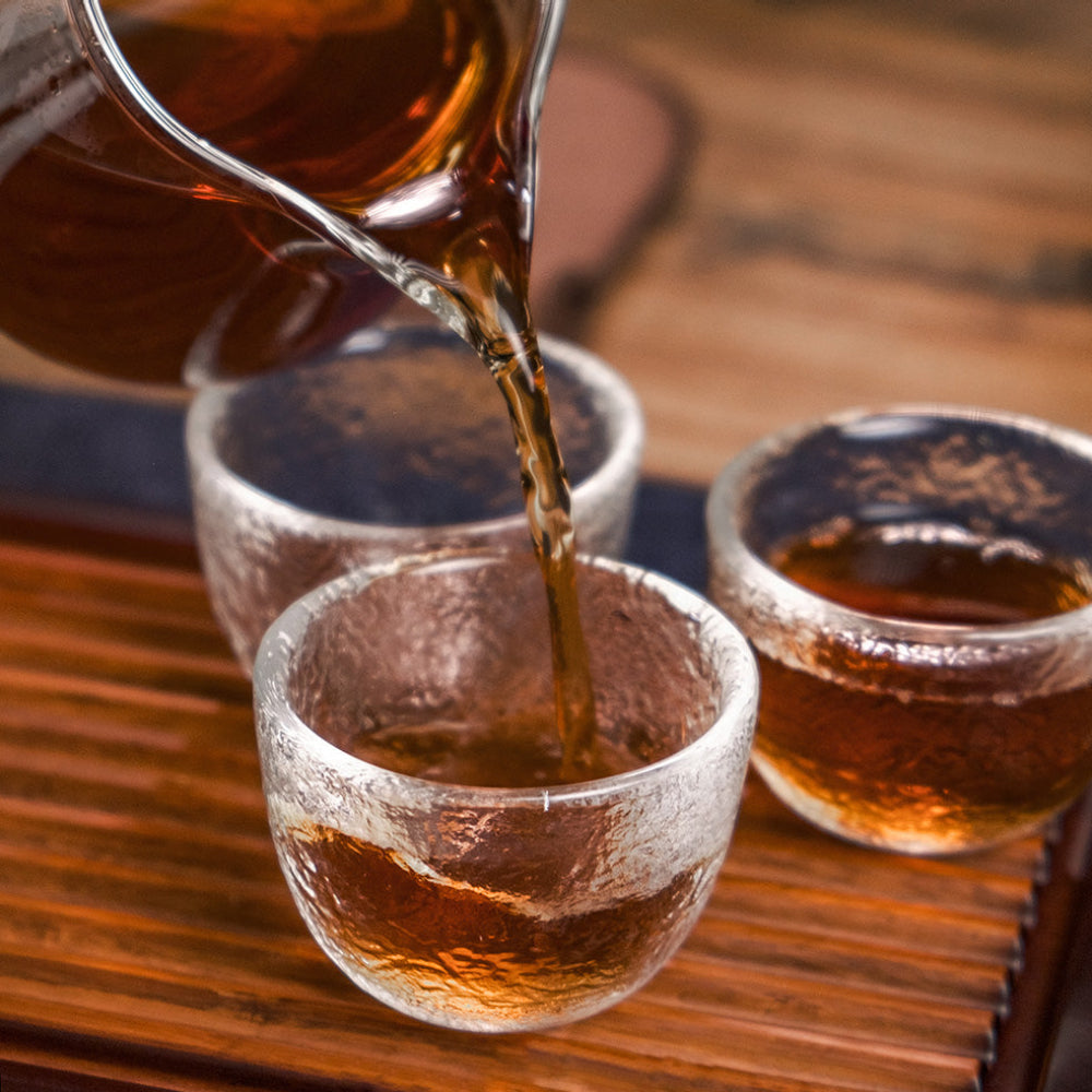 Hammered Glass Tea Cup, round shape, 60 ml
