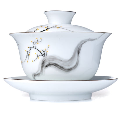 Four Ways Hand Painted Gaiwan, 170 ml