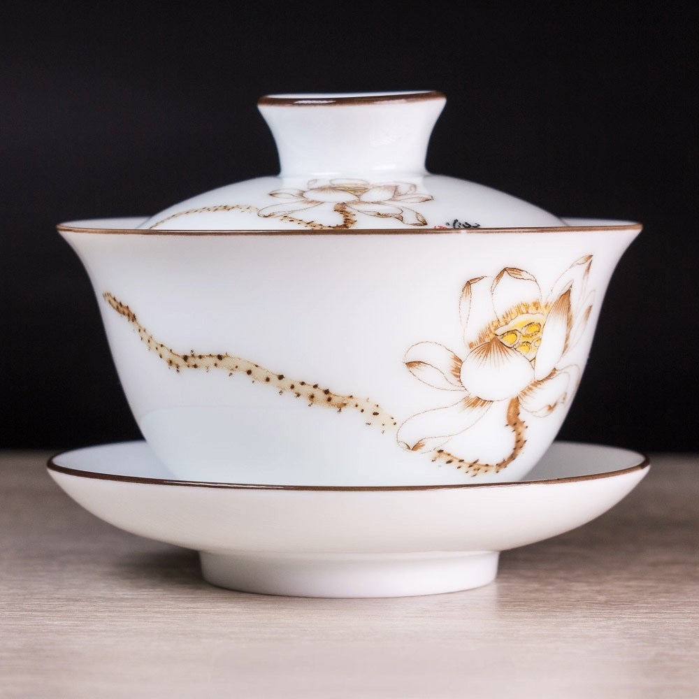 Lotus Porcelain Gaiwan, 130 ml