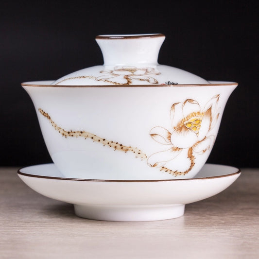Lotus Porcelain Gaiwan, 130 ml