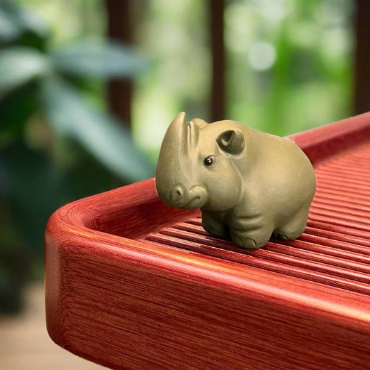 Green Rhinoceros Tea Pet, 7 cm
