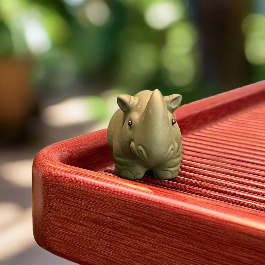 Green Rhinoceros Tea Pet, 7 cm