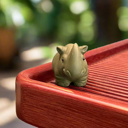 Green Rhinoceros Tea Pet, 7 cm