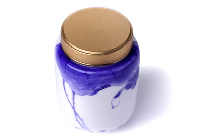 Porcelain Tea Caddy Lotus and Fish, 180 ml